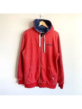 BURTON Reversible Full Zip Sweatshirt Hoodie Mens Size L